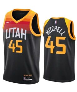 Regata NBA Utah Jazz City Edition 20/21 Nike Authentic Swingman Mitchell 45 - Preta