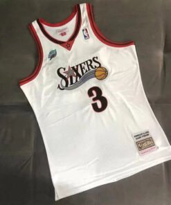 Regata NBA Philadelphia 76ers Retrô 2000 - 2001 Nike Authentic Iverson 3 - Branca