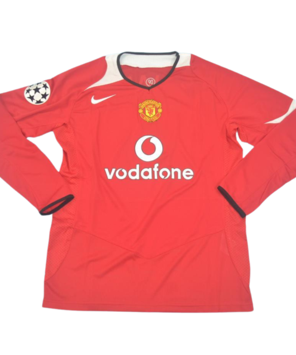 Camisa Manchester United Manga Longa Home 04/06 - Versão Retrô