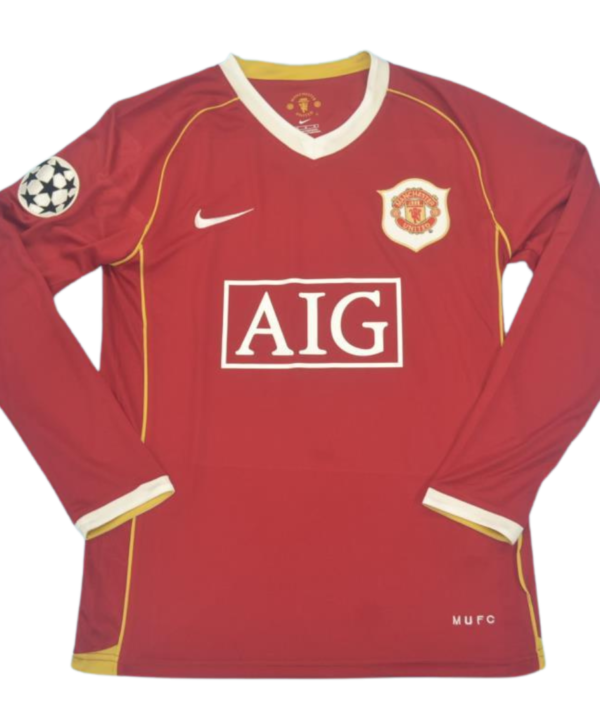 Camisa Manchester United Manga Longa Home 06/07 - Versão Retrô