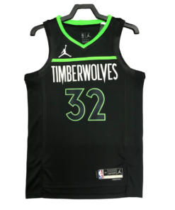 Regata NBA Minnesota Timberwolves Jordan Authentic Towns 32 - Preta