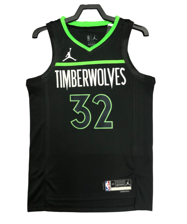 Regata NBA Minnesota Timberwolves Jordan Authentic Towns 32 - Preta