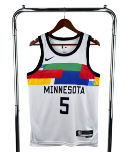 Regata NBA Minnesota Timberwolves City Edition Nike Authentic Edwards 5 - Branca