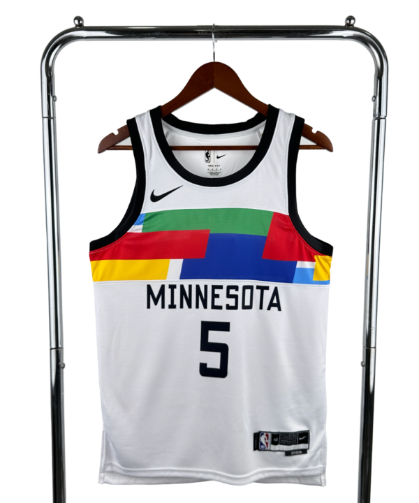 Regata NBA Minnesota Timberwolves City Edition Nike Authentic Edwards 5 - Branca