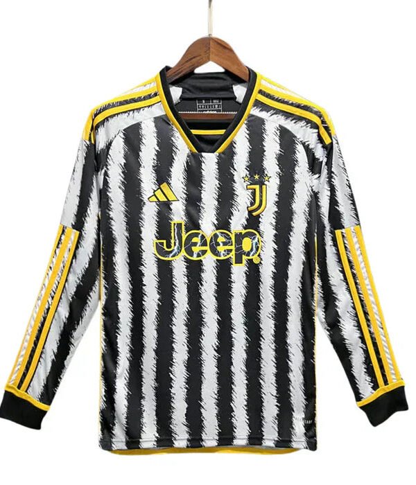 Camisa Manga Longa Juventus l 23/24 Adidas - branca e preta