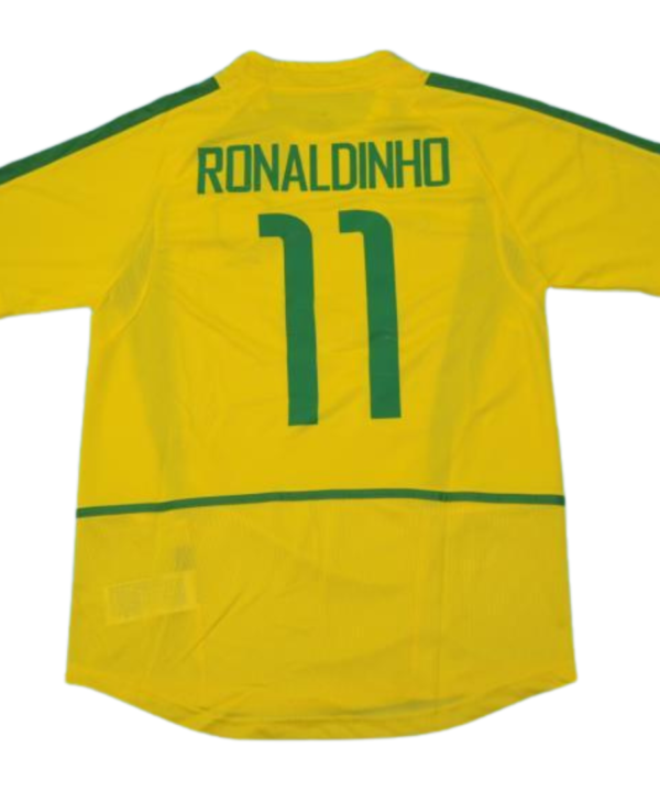 Camisa Retrô Brasil Home Copa do Mundo Versão 2002 "Ronaldinho" N°.11