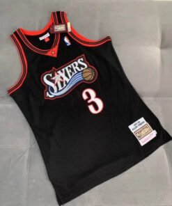 Regata NBA Philadelphia 76ers Retrô 1997 - 1998 Nike Authentic Iverson 3 - Preta