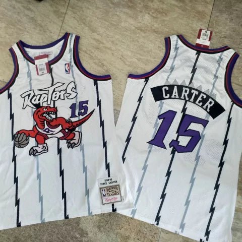Regata NBA Toronto Raptors Retrô 1998-1999 Mitchell & Ness Authentic Carter 15 - Branca