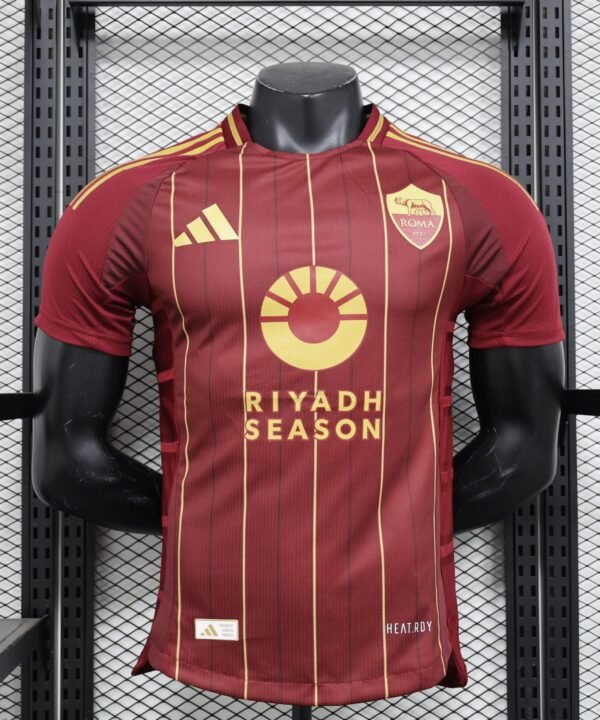 Camisa Roma Home 2024/25 Jogador Adidas Masculino - Vermelha e Amarela