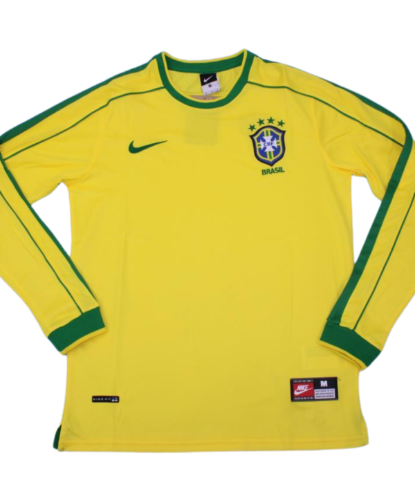 Camisa Brasil Manga Longa Home 1998 - Versão Retrô