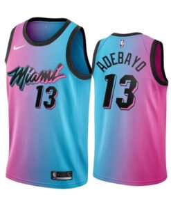 Regata NBA Miami Heat City Edition 20/21 Nike Authentic Adebayo 13 - Azul e Rosa