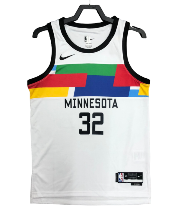 Regata NBA Minnesota Timberwolves City Edition Nike Authentic Towns 32 - Branca