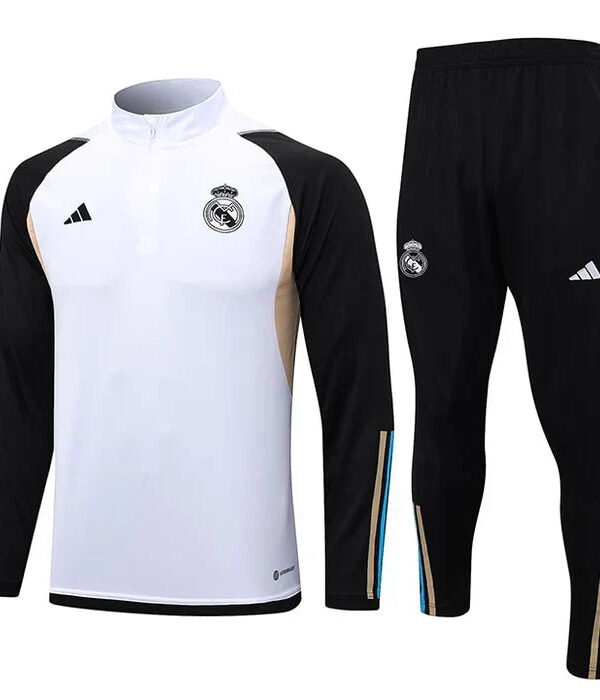 Conjunto Treino Real Madrid 23/24 - Branco/Preto
