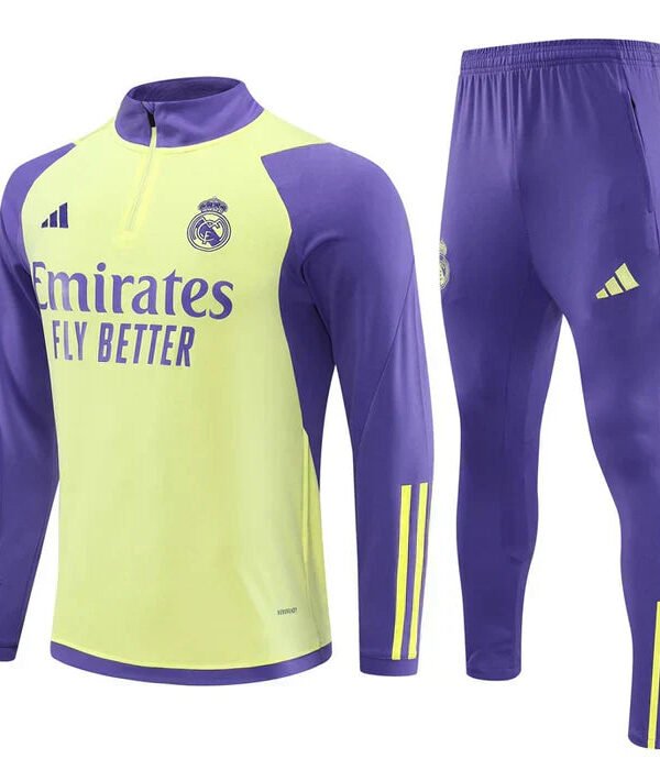 Conjunto Treino Real Madrid 23/24 - Roxo/Amarelo