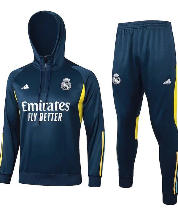 Conjunto Real Madrid 2023/24 Azul Marinho - Capuz