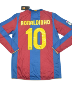 Camisa Barcelona Manga Longa 07/08 - Versão Retrô "Ronaldinho" Nº 10