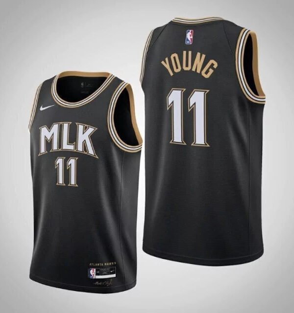 Regata NBA Atlanta Hawks Edition 20/21 Nike Authentic Young 11 - Preta