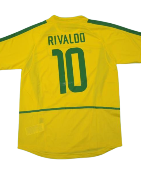 Camisa Retrô Brasil Home Copa do Mundo Versão 2002 "Rivaldo" N°.10