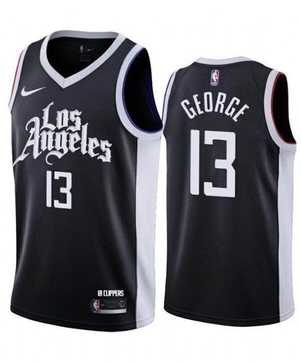 Regata NBA Los Angeles Clippers City 20/21 Edition Nike Authentic Swingman George 13 - Preta