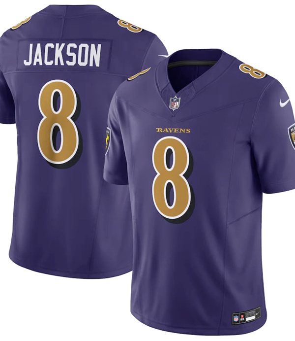 Camisa NFL Baltimore Ravens Vapor F.U.S.E. Limited Jersey Roxa/Dourado