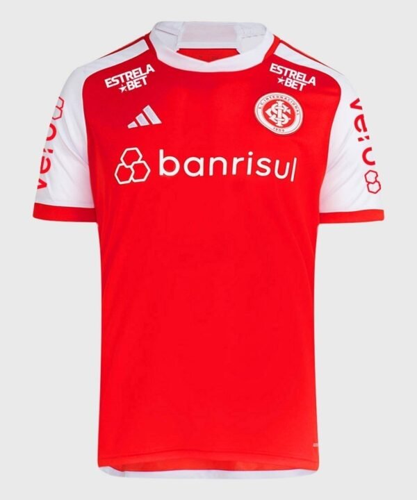 Camisa Internacional Home 2024/25 s/n Torcedor Adidas Masculino - Branca e Vermelha