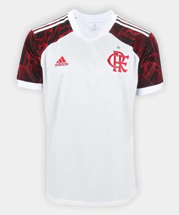 Camisa Flamengo Away 21/22 Torcedor Adidas Masculino - Branco e Vermelho