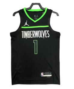 Regata NBA Minnesota Timberwolves Jordan Authentic Edwards 1 - Preta