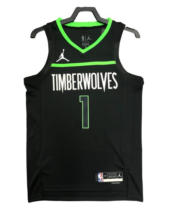 Regata NBA Minnesota Timberwolves Jordan Authentic Edwards 1 - Preta