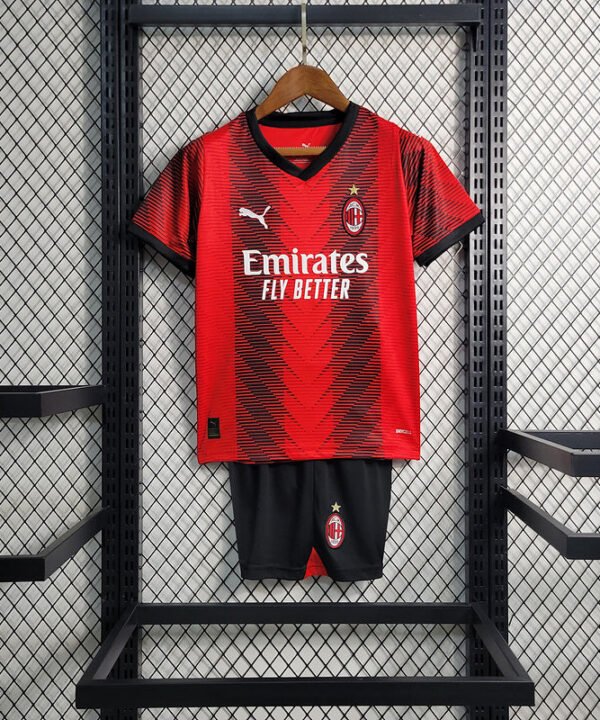 Kit Infantil AC Milan Home 23/24 - Vermelho I