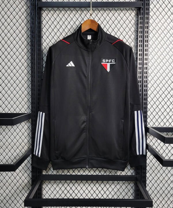 Blusa São Paulo Treino Ziper inteiro 23/24 - Preto
