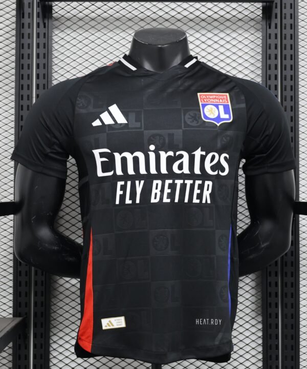 Camisa Lyon Home 2024/25 Jogador Adidas Masculino - Preta, Branca, Azul e Vermelha