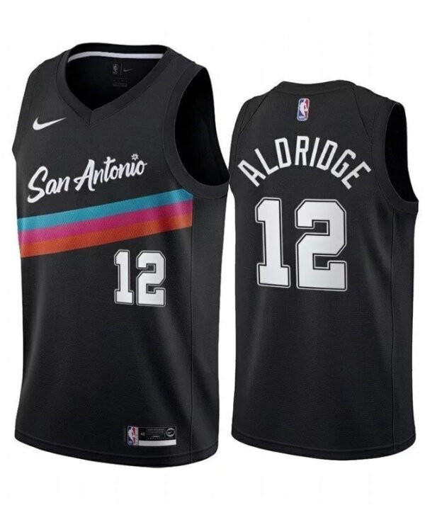 Regata NBA San Antonio Spurs City Edition 20/21 Nike Authentic Swingman Aldridge 12 - Preta