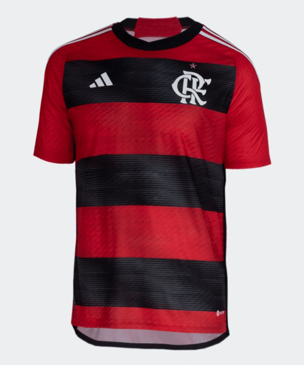 Camisa Flamengo I 23/24 s/n° Torcedor Adidas Masculina - Vermelho+Preto