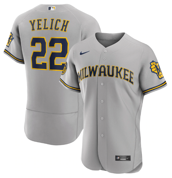 Jersey Milwaukee Brewers Cinza Authentic