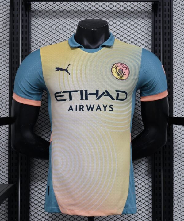 Camisa Manchester City Third 2024/25 Jogador Puma Masculino - Creme, Azul e Rosa