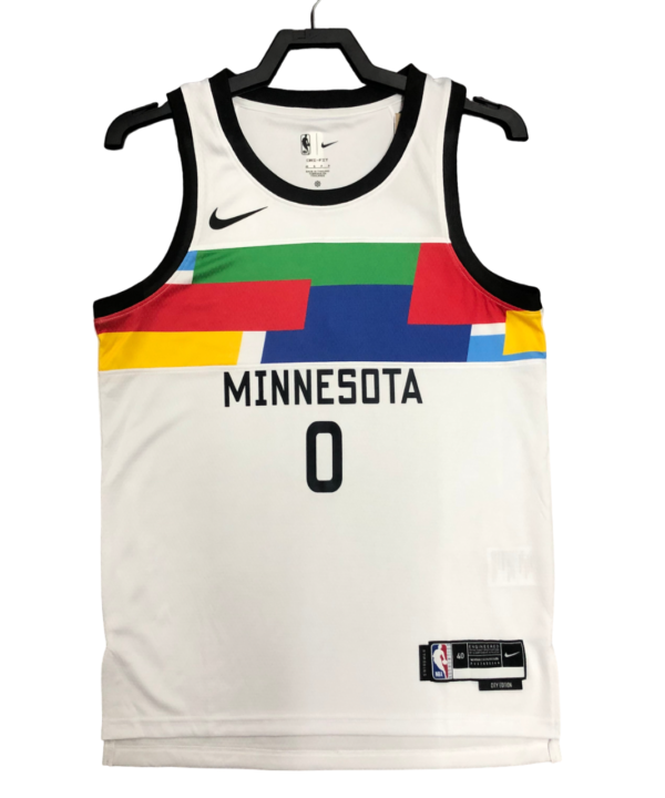 Regata NBA Minnesota Timberwolves City Edition Nike Authentic Russell 0 - Branca