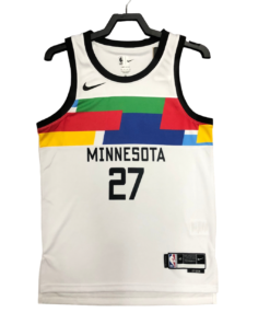 Regata NBA Minnesota Timberwolves City Edition Nike Authentic Gobert 27 - Branca