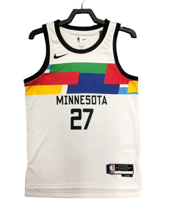 Regata NBA Minnesota Timberwolves City Edition Nike Authentic Gobert 27 - Branca