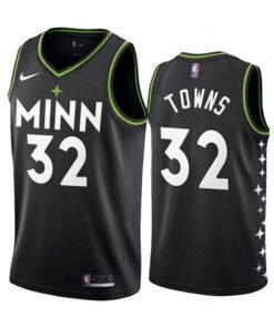Regata NBA Minnesota Timberwolves City Edition 20/21 Nike Authentic Swingman Towns 32 - Preta