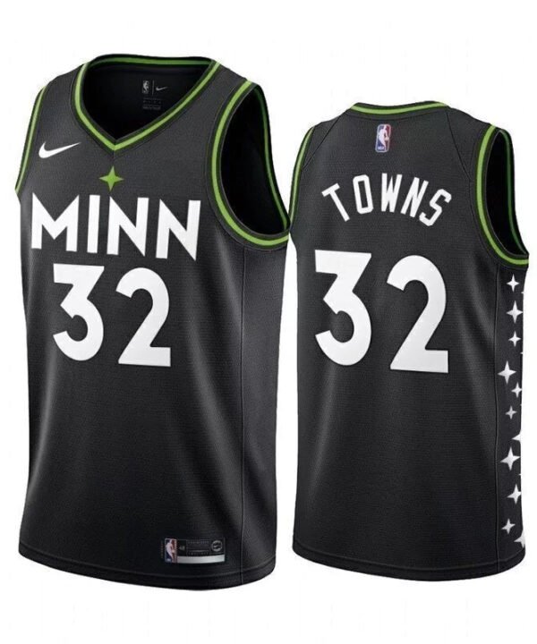 Regata NBA Minnesota Timberwolves City Edition 20/21 Nike Authentic Swingman Towns 32 - Preta