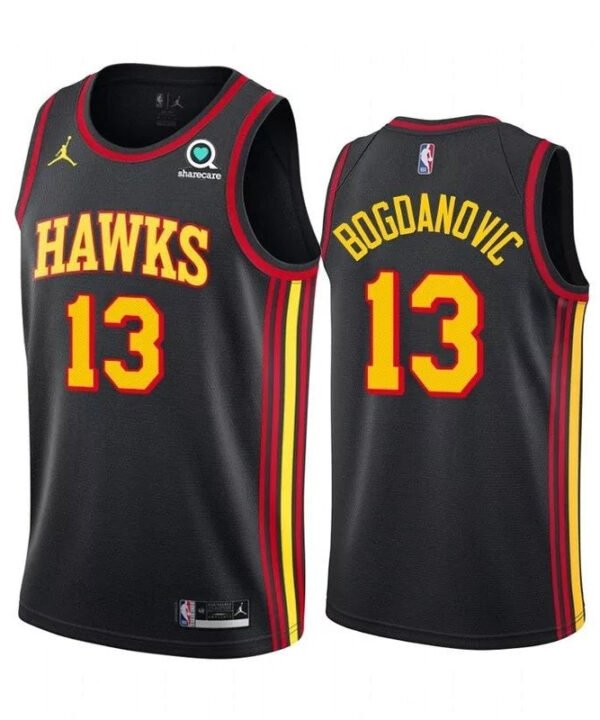 Regata NBA Atlanta Hawks Jordan Authentic Bogdanovic 13 - Preta