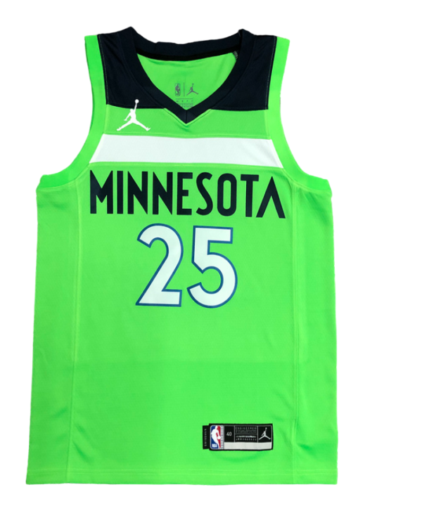 Regata NBA Minnesota Timberwolves Jordan Authentic Rose 25 - Verde
