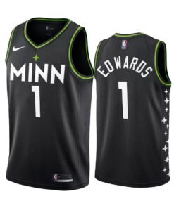 Regata NBA Minnesota Timberwolves City 20/ Edition Nike Authentic Swingman Edwards 1 - Preta