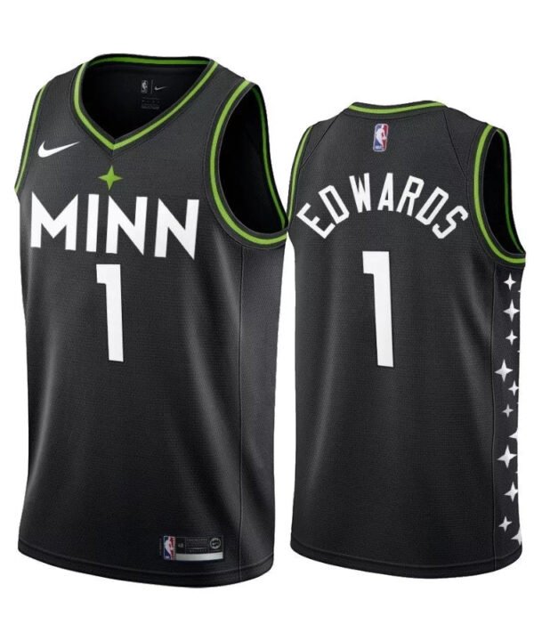 Regata NBA Minnesota Timberwolves City 20/ Edition Nike Authentic Swingman Edwards 1 - Preta