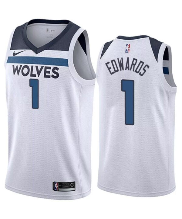 Regata NBA Minnesota Timberwolves Nike Authentic Swingman Edwards 1 - Branca