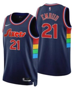 Regata NBA Philadelphia 76ers Nike Authentic Embiid 21 - Azul Marinho