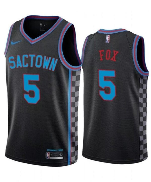 Regata NBA Sacramento Kings City Edition 20/21 Nike Authentic Swingman Fox 5 - Preta