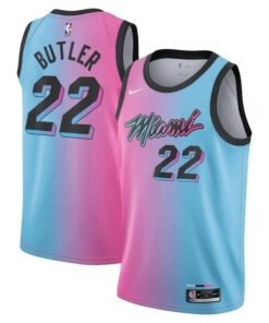 Regata NBA Miami Heat Nike Authentic Butler 22 - Azul e Rosa