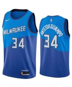 Regata NBA Milwaukee Bucks Nike Authentic Antetokounmpo 34 - Azul