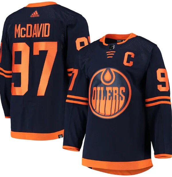 Jersey Edmonton Oilers Azul Marinho